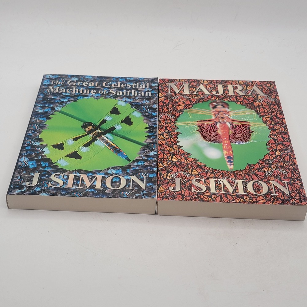 J. Simon Majra & Great Celestial Machine of Saithan 2 Book Lot SIGNED Fantasy